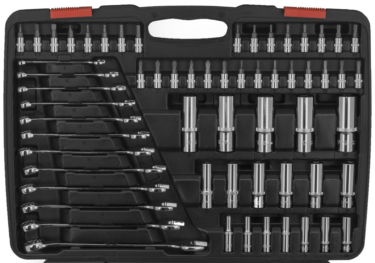 Gola sada 1/4", 3/8" a 1/2", hlavice a bity, 216 dílů, Welzh