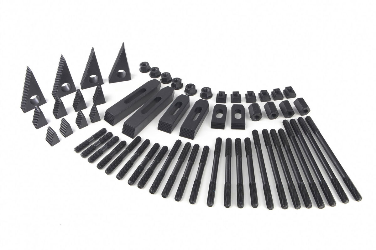 Sada upínek s kovovým držákem pro frézky, M14 - drážka T16 - 58 dílů