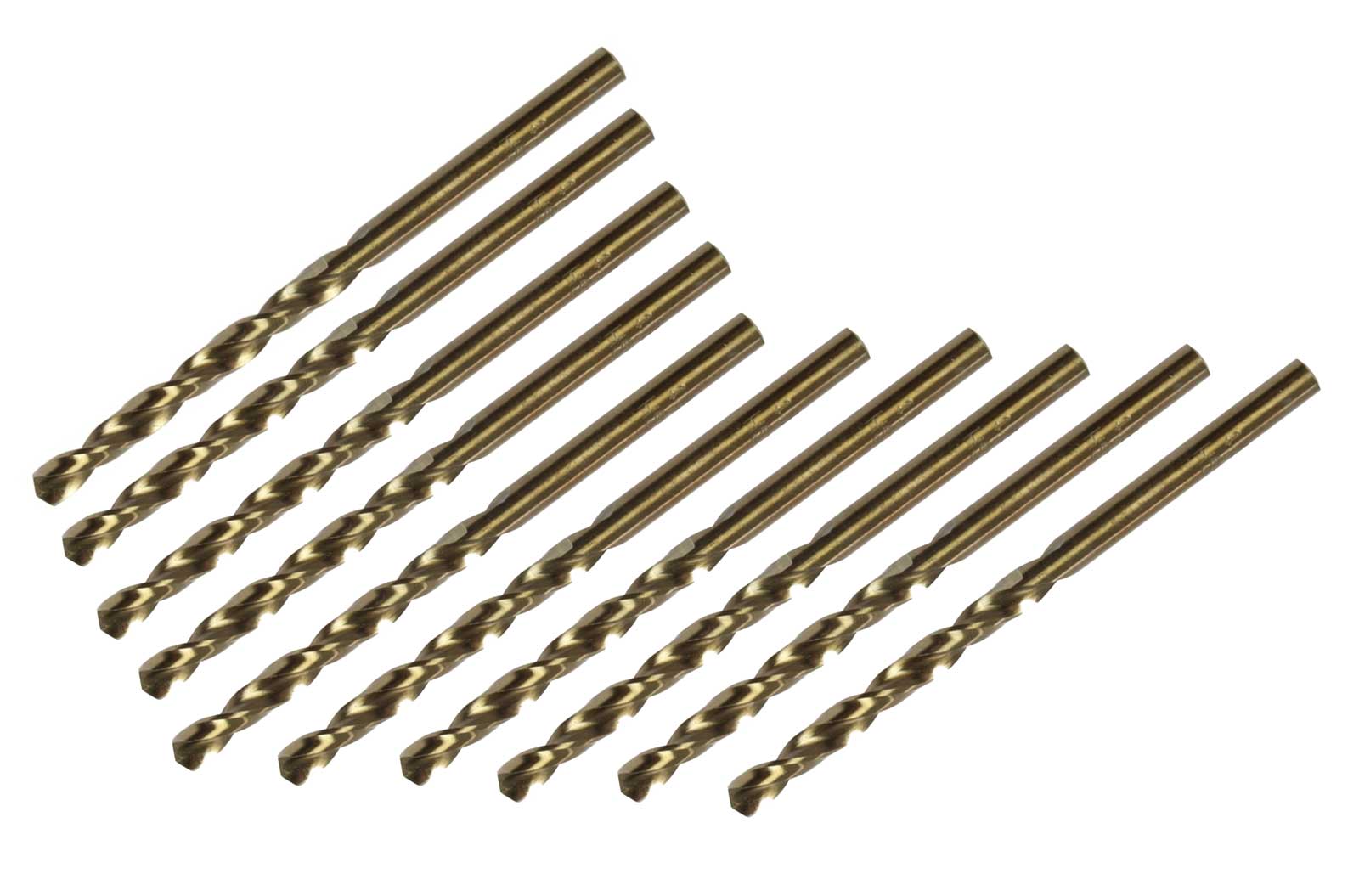 Vrták spirálový s 5% kobaltu, broušený HSS-Co, 4.8 mm, DIN 338, sada 10ks