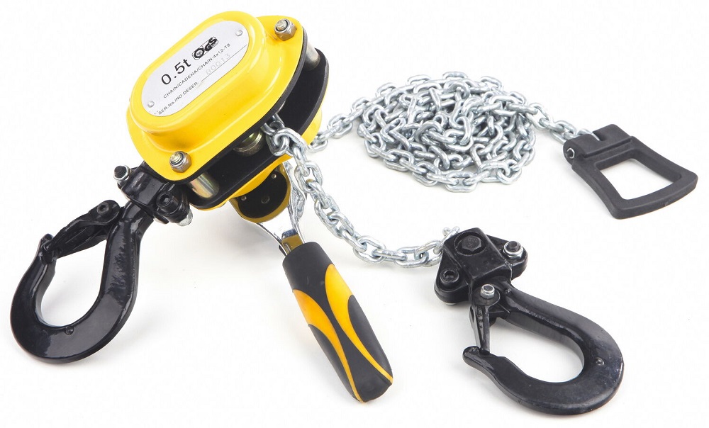 Řetězový ruční kladkostroj / zvedák "hupcuk" nosnost 750 kg, s ráčnou