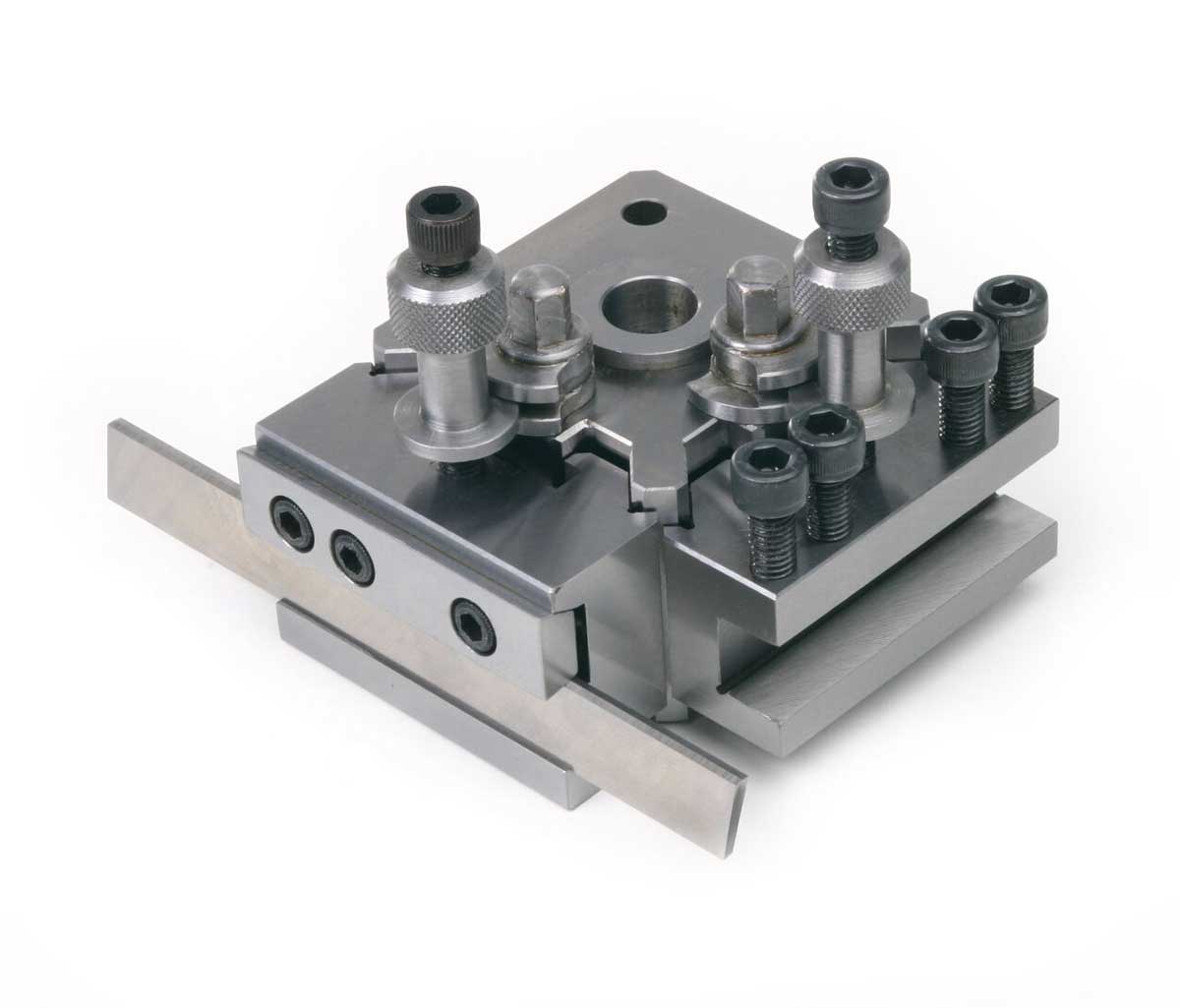 Rychloupínač nástrojů Dixon, model K, pro menší soustruhy, pro výšku obrábění do 125 mm, kompletní sada - 4 držáky