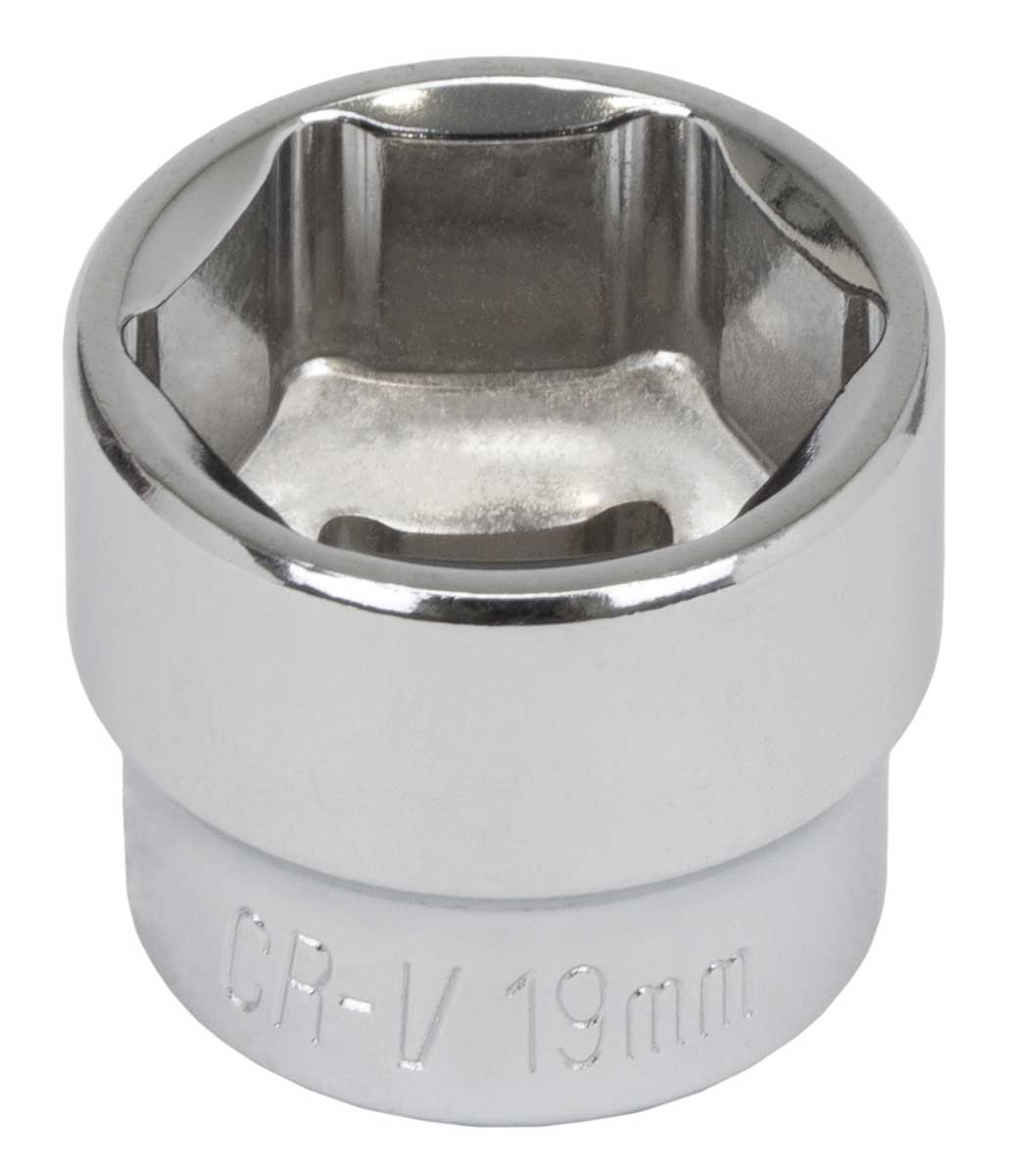 Hlavice nástrčná 3/8", 19 mm, 6 hran, CrV, extra krátká, Welzh