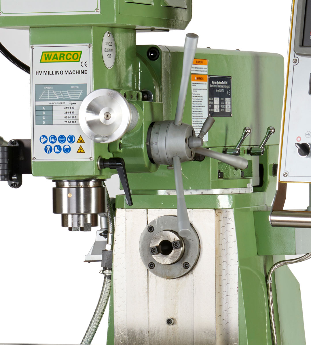 Warco HV horizontální / vertikální frézka, ISO30, Invertor, Model 2018, 950 kg