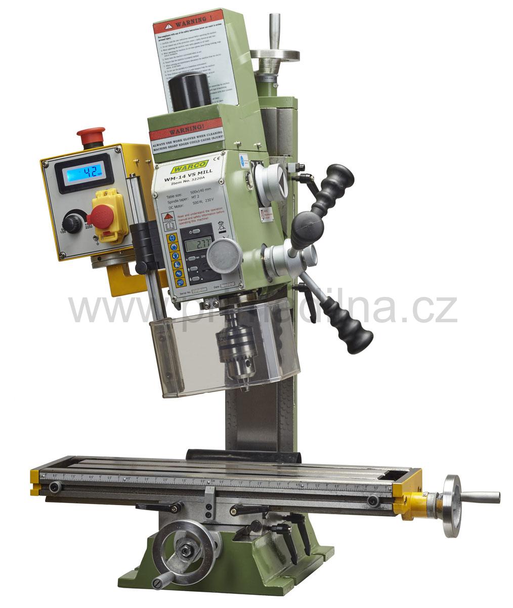 Warco WM 14, frézka na kov, vario otáčky, digitální odměřování 3-osy - 60 kg