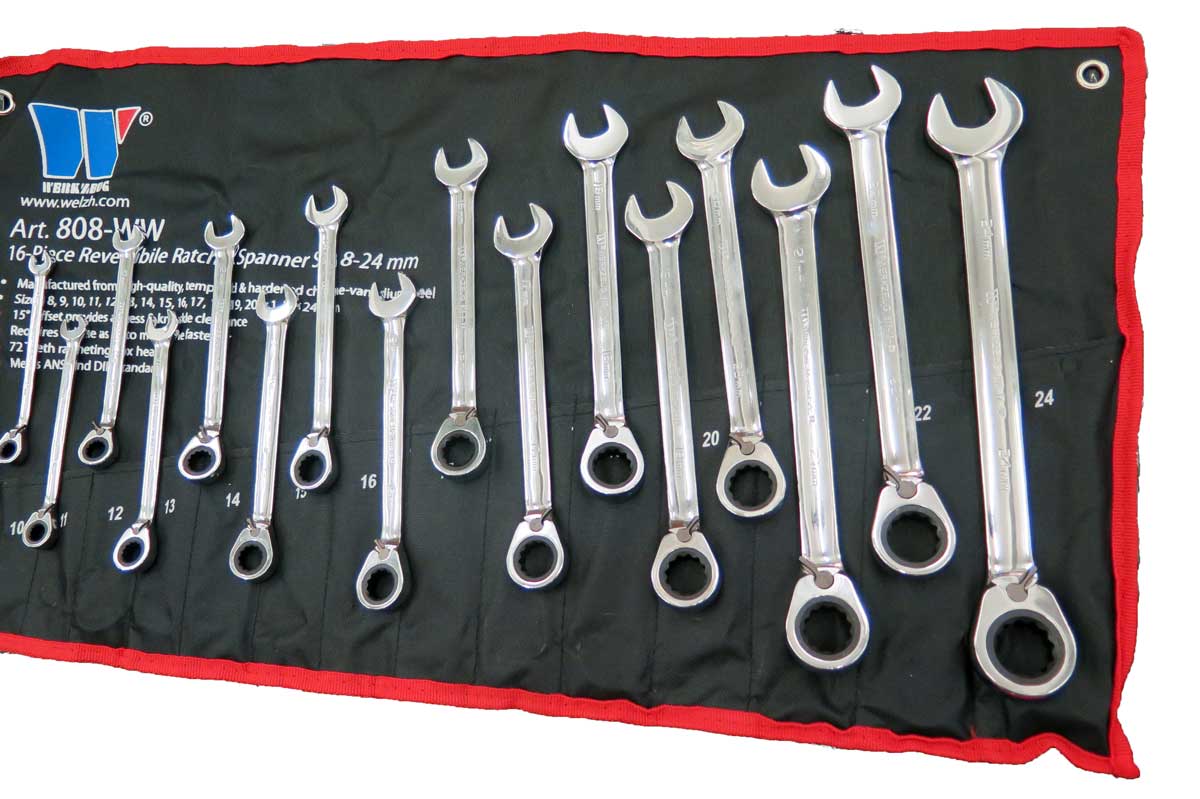 Klíč očkoplochý ráčnový 24 mm, CrV, Welzh