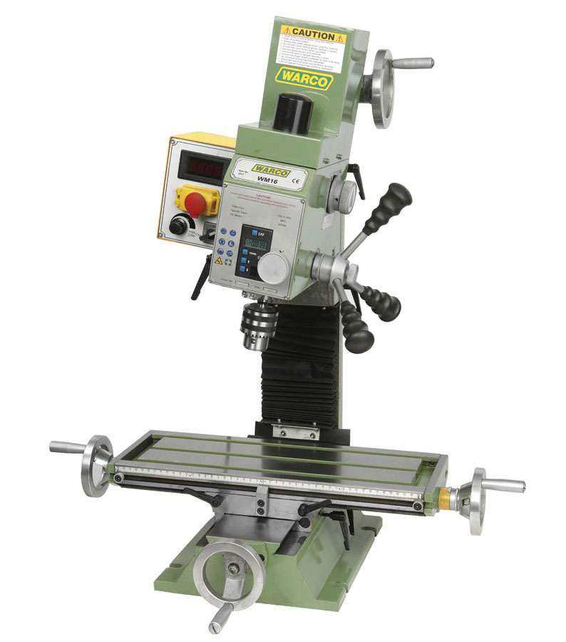 Warco WM 16, frézka na kov, s regulací otáček, strojní posuv osa X