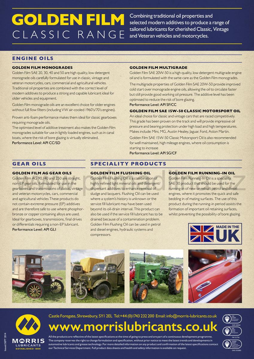 Morris Golden Film 15W-50 Classic Motorsport Oil, 25l