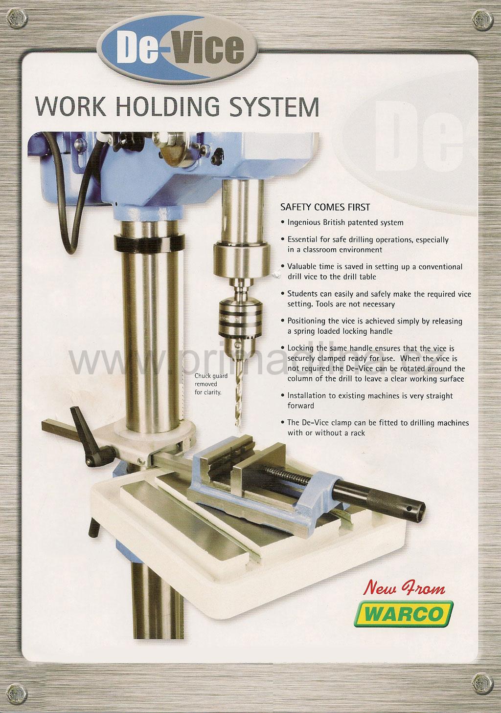 DE-Vice svěrák se sloupovým držákem pod vrtačku - 80 mm, Warco