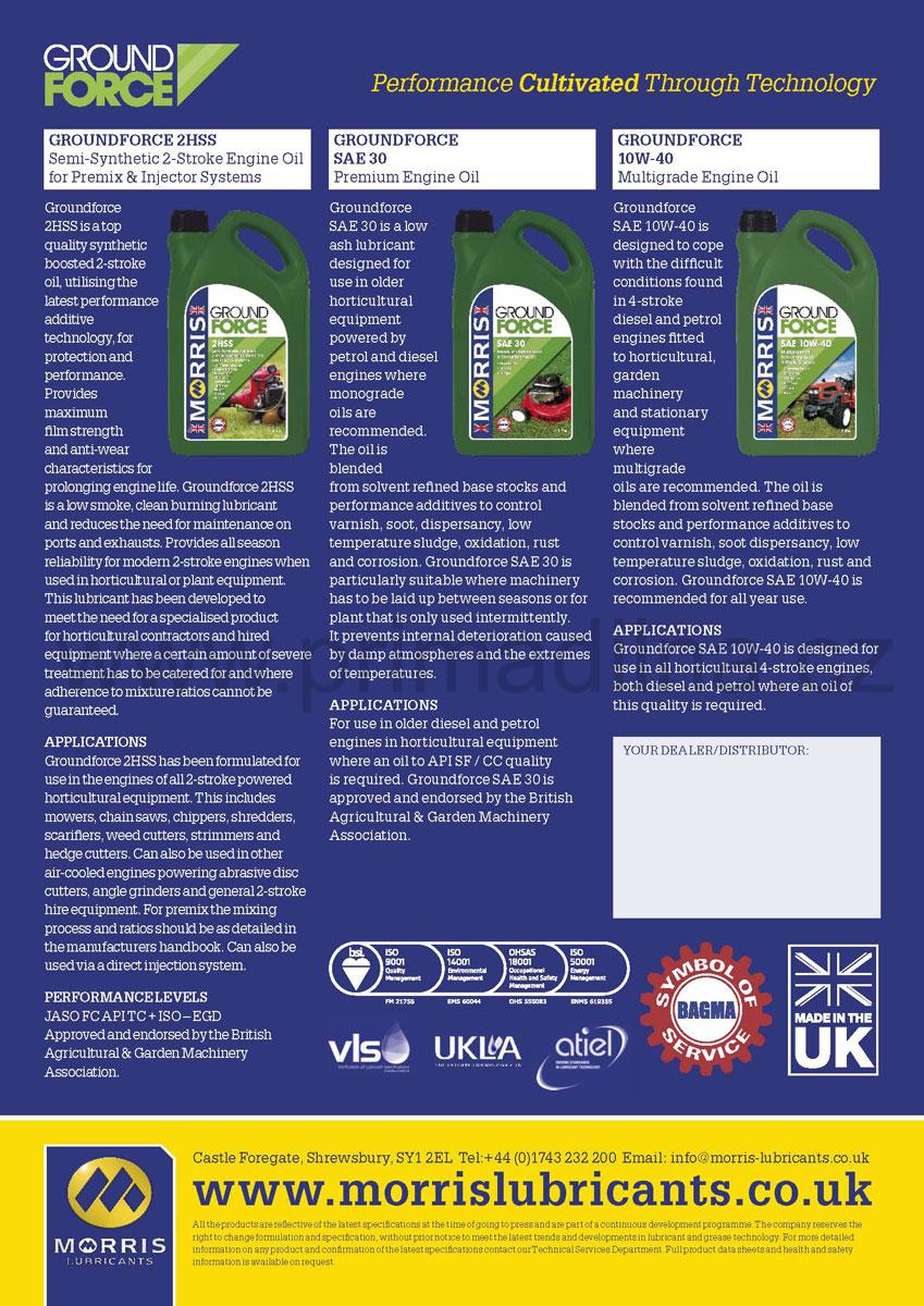 Morris Ground Force Croma 30 Chain & Cutter Bar Oil - olej na řetězy motorových pil, 25l