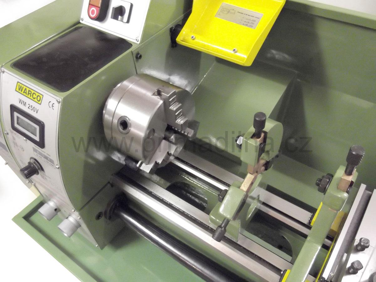 Warco WM 250V, stolní soustruh na kov, var. otáčky, AC motor-invertor, DRO 130kg