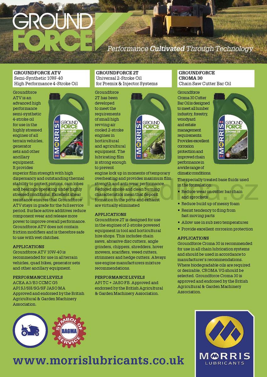 Morris Ground Force SAE 10W-40, motorový olej pro 4T zahradní techniku, 5l