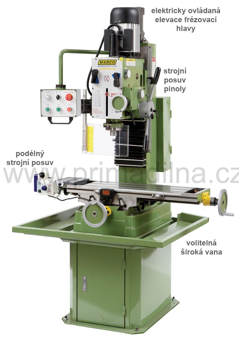 Warco Super Major, robustní frézka-vrtačka na kov, převodovka, DRO 2-osy, 450 kg