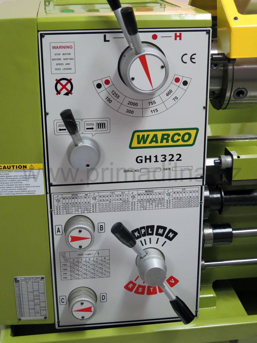 Warco GH1330 hrotový soustruh na kov s převodovkou, DRO, 400V - 700 kg