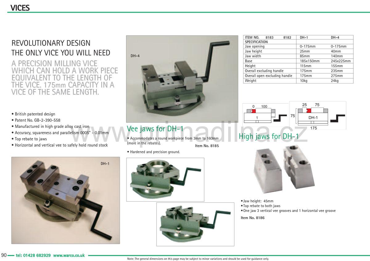 Warco DH-3, precizní strojní svěrák - vše v jednom - britský patent - 3 kg
