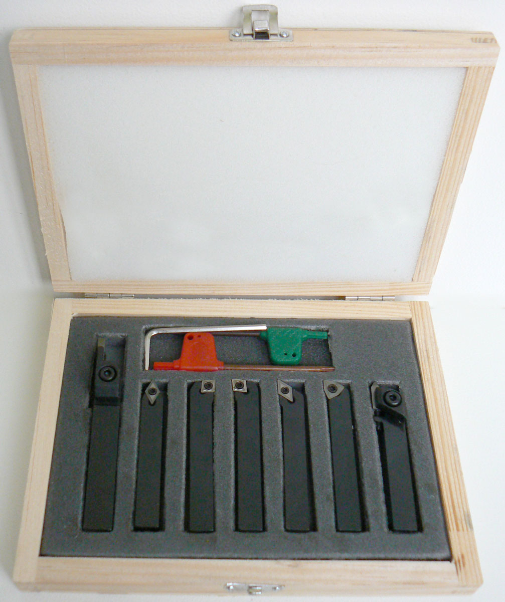 Soustružnické nože 12 mm s výměnnými plátky - sada 7 dílů, Warco