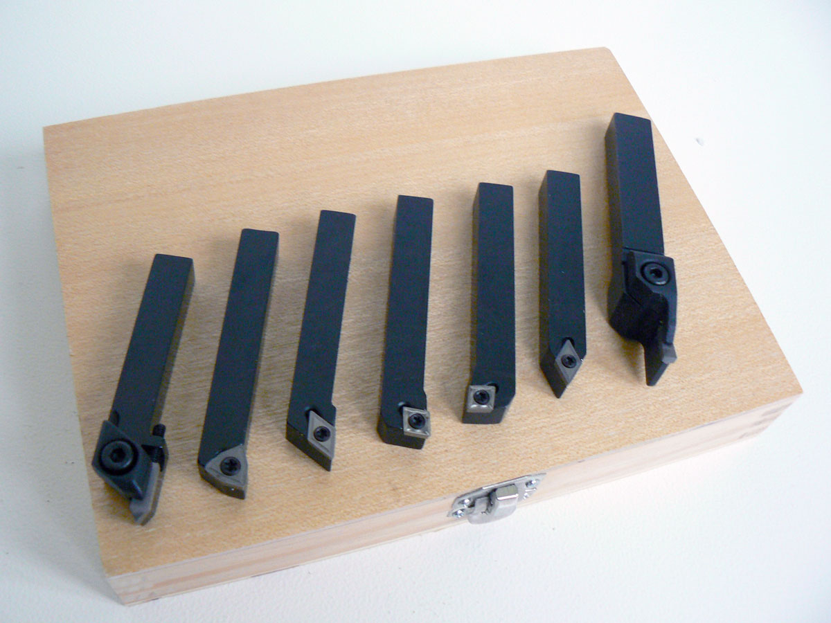 Soustružnické nože 12 mm s výměnnými plátky - sada 7 dílů, Warco