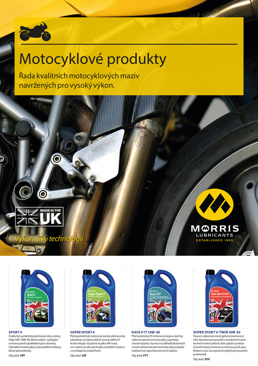 Morris Race 4T 5W-40, olej pro 4-taktní závodní motocyklové motory, 4l