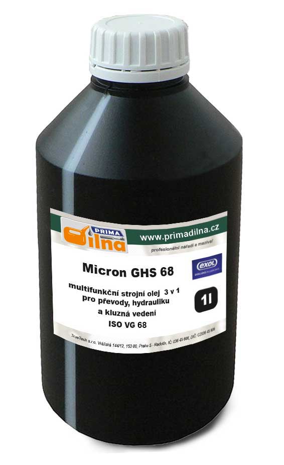 Exol MICRON GHS 68, multifunkční strojní olej 3 v 1 pro převody, hydrauliku a kluzná vedení, 1l