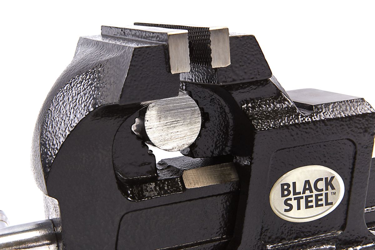 Profesionální ocelový svěrák 150 mm Black Steel s čelistemi na trubky