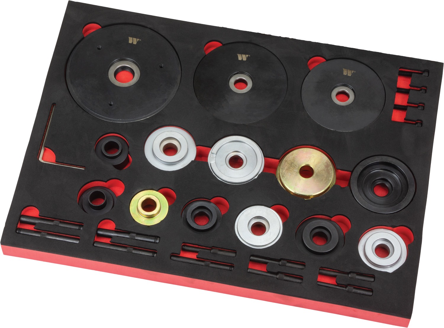 Velká a kompaktní sada přípravků na výměnu ložisek kol 62-66-72-78-82-85 mm, Welzh