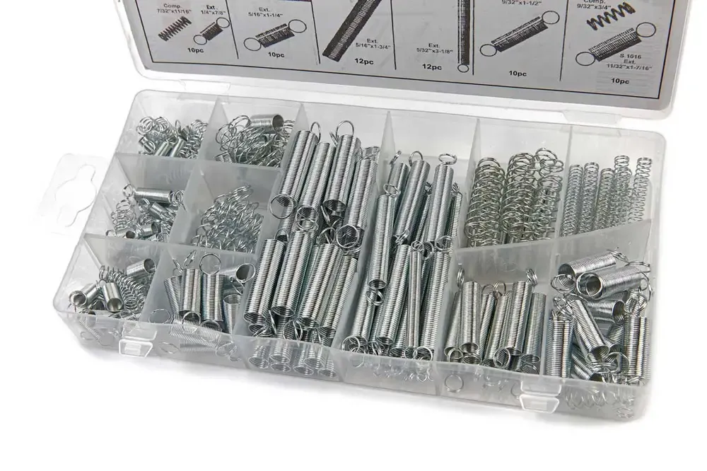 Sortiment pružin, tažné i tlačné, 200 dílů