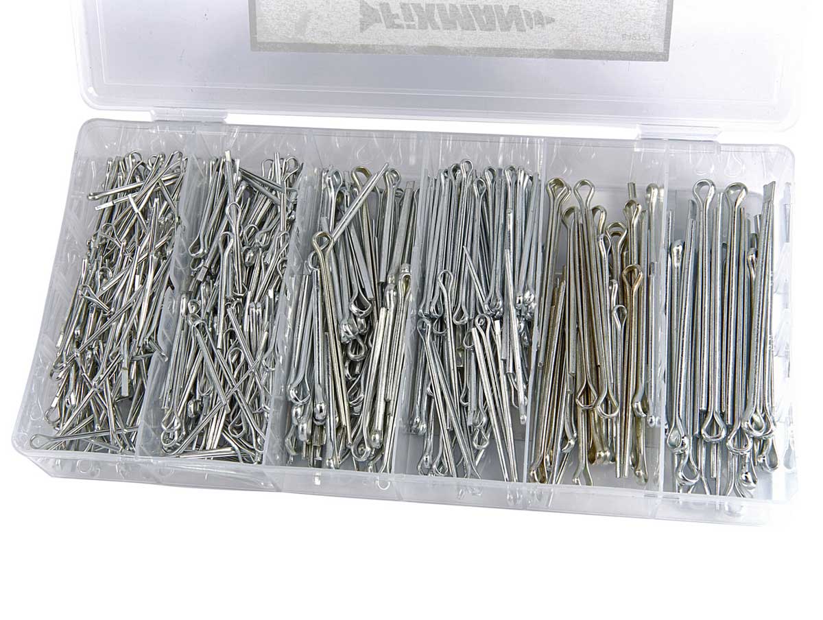 Sortiment závlaček sada 555 dílů, závlačky o průměru 1.6 - 4 mm