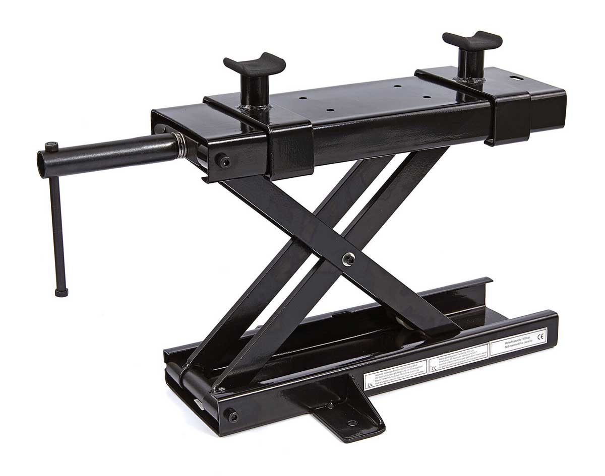 Mini motocyklový zvedák, velmi výkonný, zvednutí až 500 kg, hmotnost 15 kg, černý