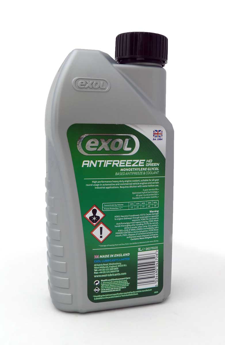 Exol Opticool Antifreeze HD (Green) - zelená chladicí kapalina do motoru, koncentrát, 1l