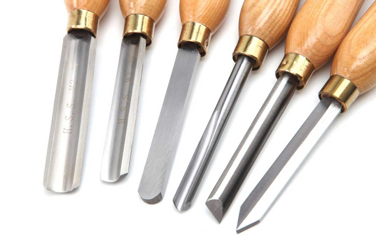 Soustružnická dláta na dřevo, HSS-M2, délka 300 mm, sada 6 ks