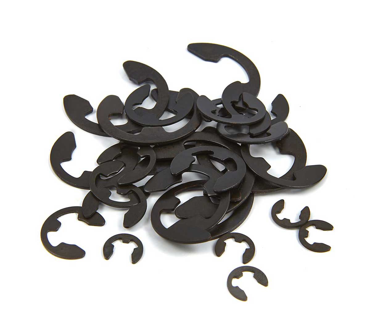 Sortiment pojistných kroužků třmenové E-clip, sada 300 dílů, průměr 1.5 - 20 mm