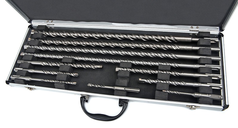 Vrtáky do betonu 5 - 20 mm , SDS Plus , sada 11 kusů v hliníkovém kufru