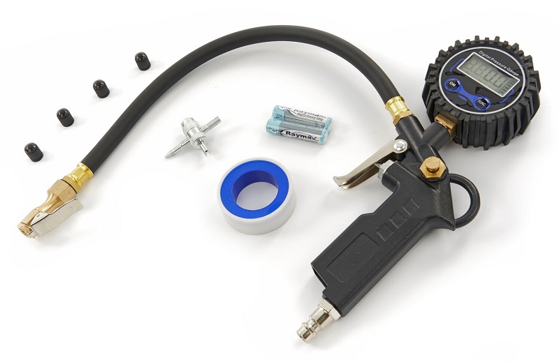 Pneuhustič, pistole na huštění pneumatik s digitálním manometrem, až do tlaku 13 bar