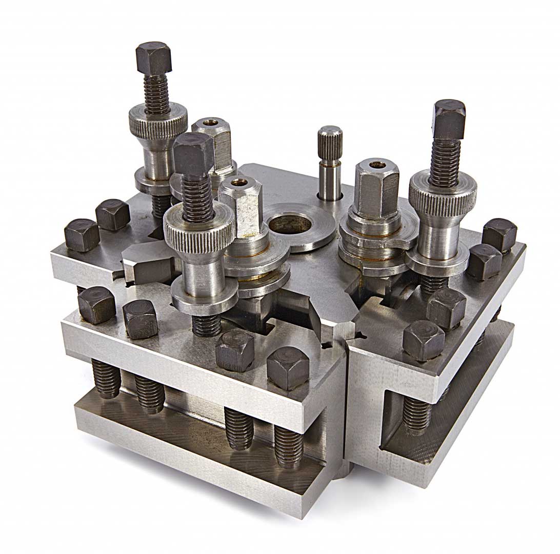 Rychloupínač nástrojů Dixon, model G, pro větší soustruhy s osou obrábění od 150 mm a větší, kompletní sada - 3 držáky