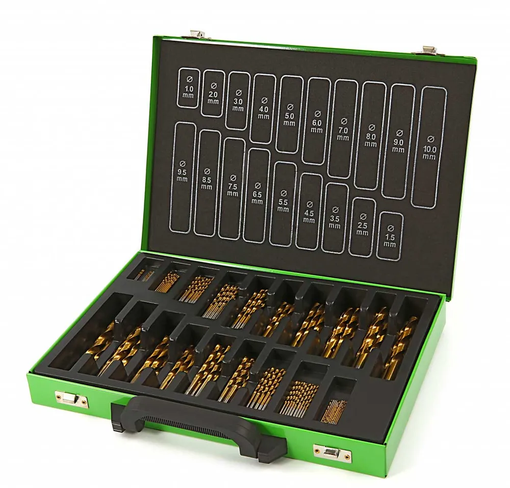 Vrtáky HSS-TiN  1.0 - 10.0 mm, sada 140 dílů