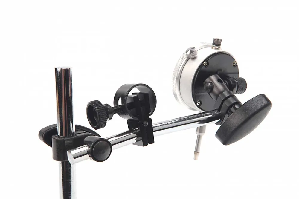 Magnetický stojánek a odchylkoměr (úchylkoměr) analogový číselníkový metrický, 0.01 mm - sada