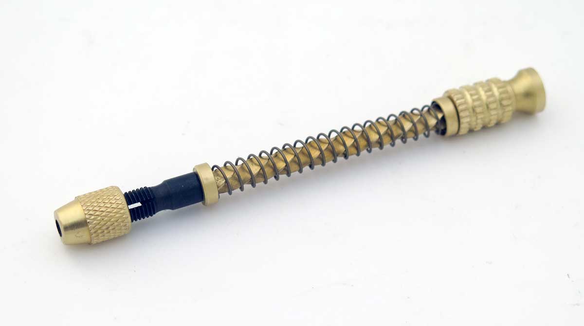 Jemná ruční mini vrtačka se spirálovým posuvem pro nástroje 0 - 1 mm