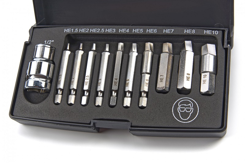 Odstraňovač, povolovač poškozených či zalomených INBUS šroubů, Grabit, sada 11 dílů