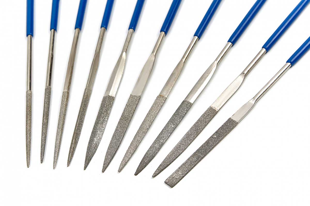 Pilníky jehlové diamantové, sada 10 dílů