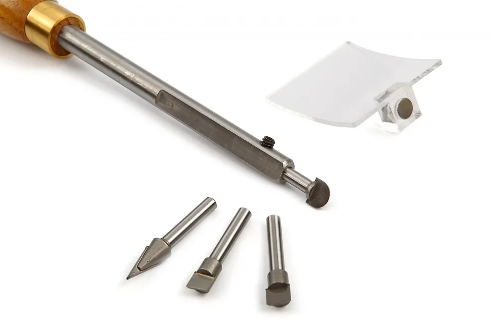 Soustružnická dláto na dřevo s výměnnými hroty s letovanými plátky, 4 hroty