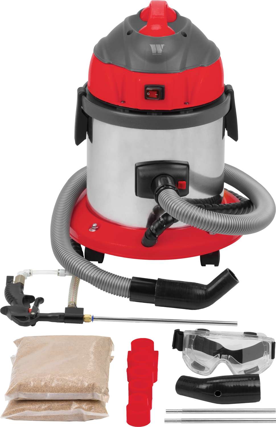 Mobilní čistící / pískovací a odsávací stroj - odstraňovač uhlíkových usazenin "Carbon Crusher ™", Welzh