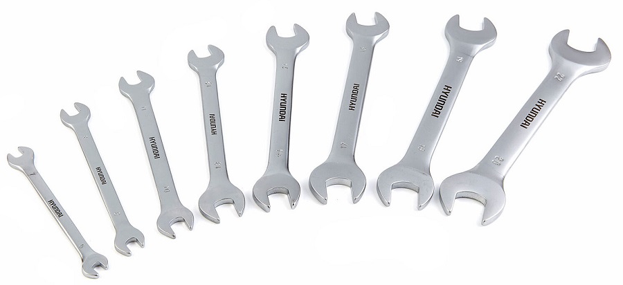 Sada 8 ks plochých oboustranných klíčů 6 - 22 mm, HYUNDAI