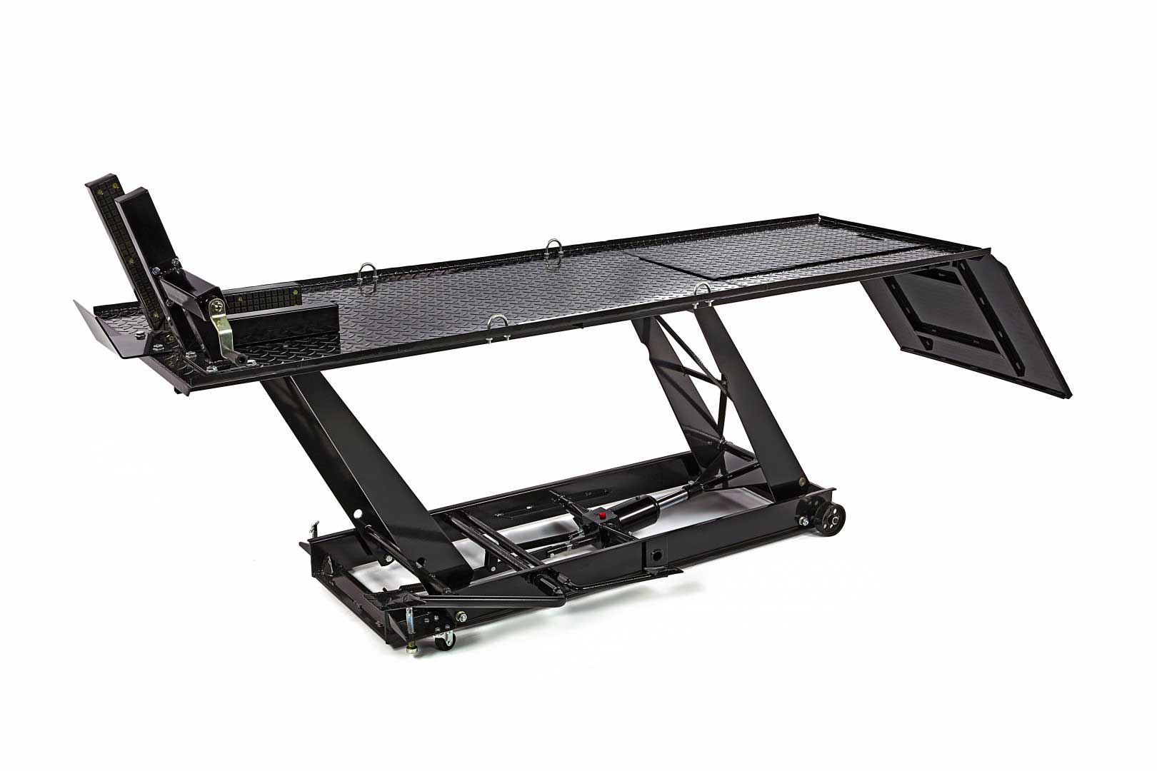 Hydraulický motocyklový zvedák 300, zvednutí až 450 kg, luxusní upínací háky, hmotnost 150 kg