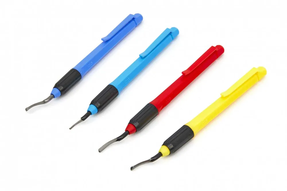 Malé ruční odhrotovače-odjehlovače se svorkou, sada 4 ks