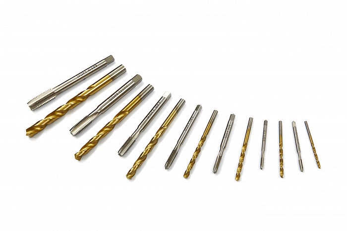 Sada závitníků M3 - M12 a vrtáků  2.5 - 10.2 mm, HSS-TiN, 7 dílů