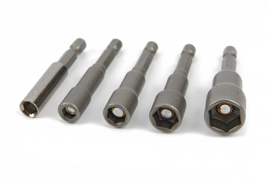 Sada adaptérů a magnetických hlavic 1/4", 3/8" a 1/2", 8 dílů