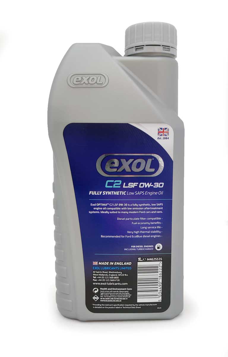 Exol Optima C2 LSF 0W-30, plně syntetický motorový olej, 1l
