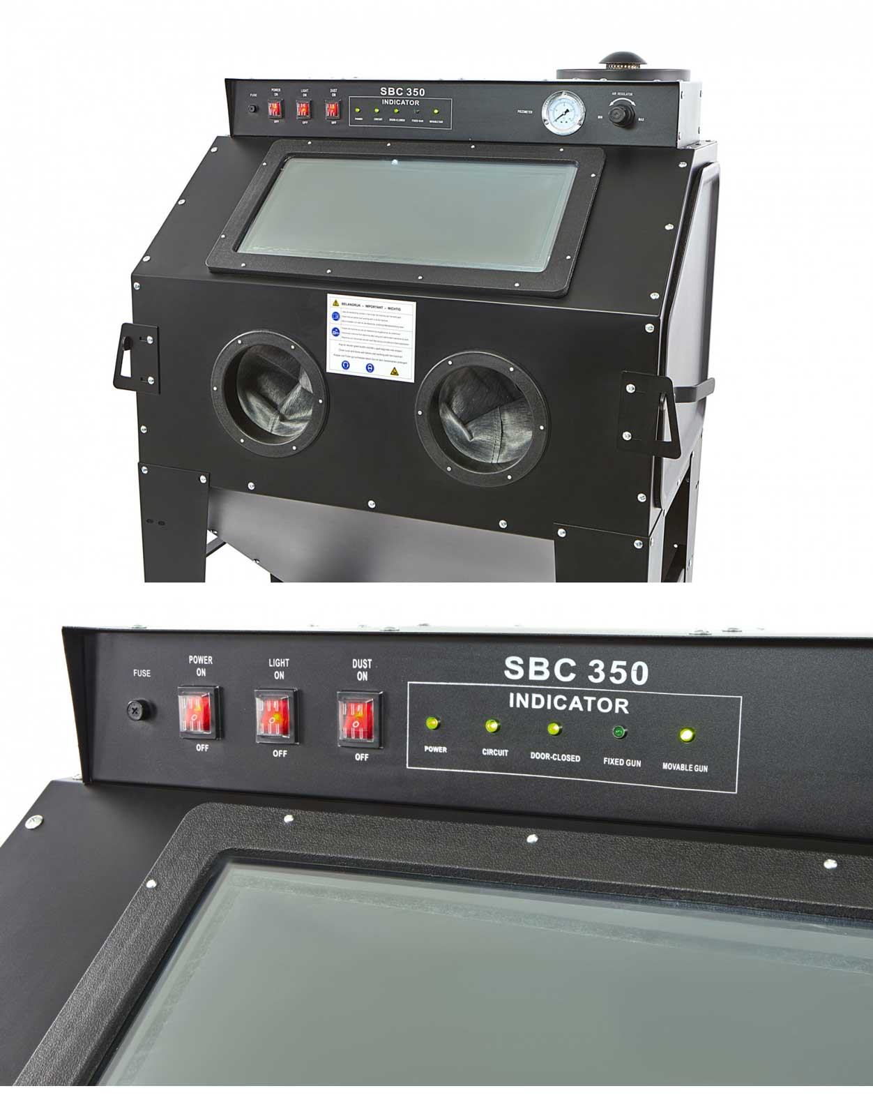 Profesionální pískovací box SBC 350 s odsáváním - kabina pro tryskání (pískovačka)