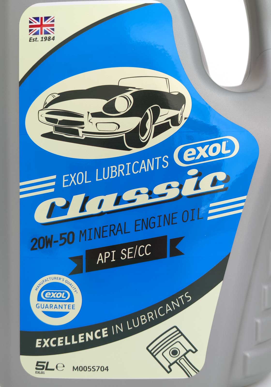 Exol CLASSIC 20W-50, minerální motorový olej pro starší vozy a veterány, 5l