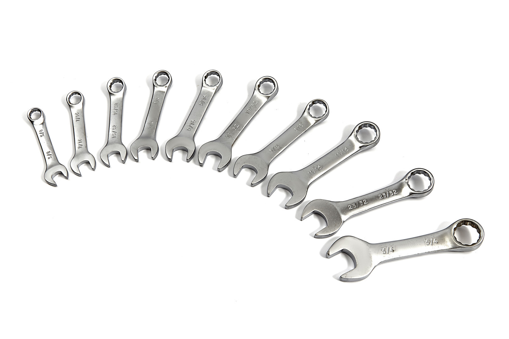 Klíče očkoploché  3/8-3/4 - krátké, sada 10 dílů, v plastovém pořadači, palcové