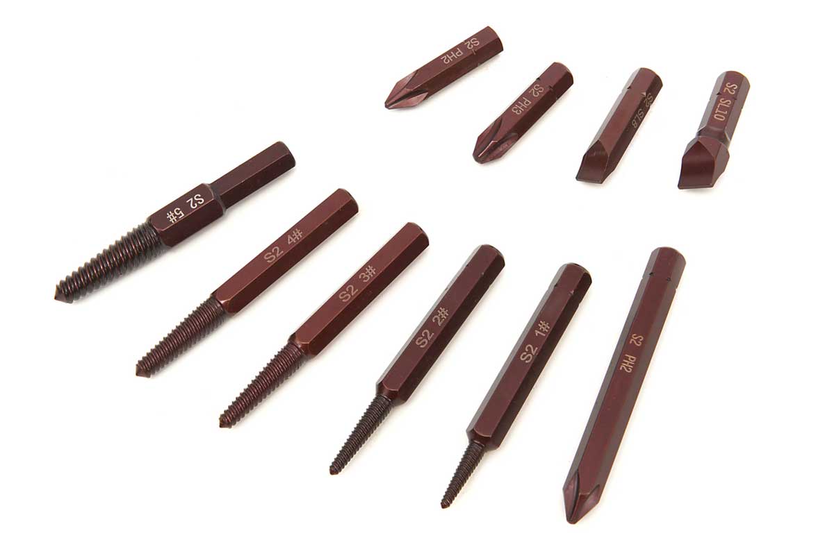 Šroubovák úderový rázový 1/2" v plechovém boxu, s nástavci na vytahování šroubů, sada 13 dílů